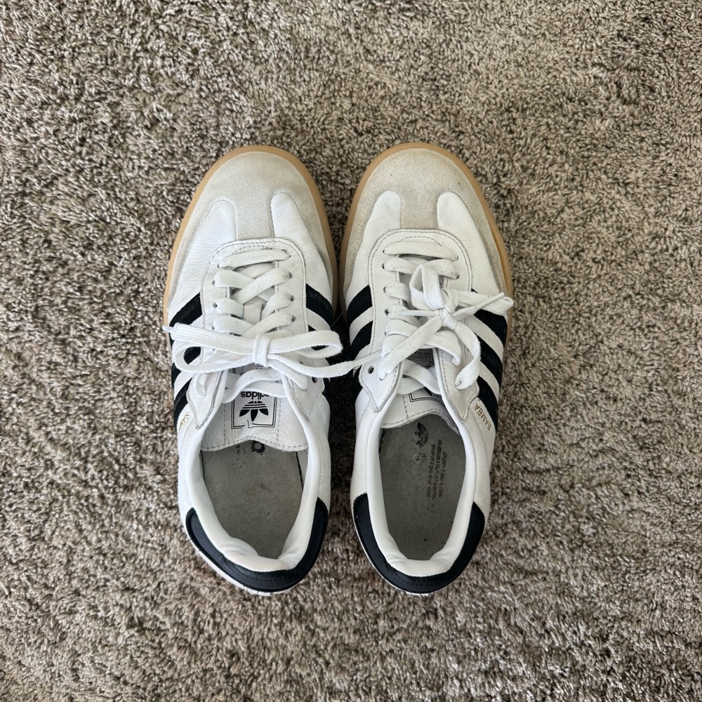 Adidas Sambas White and Black Classic Sneakers